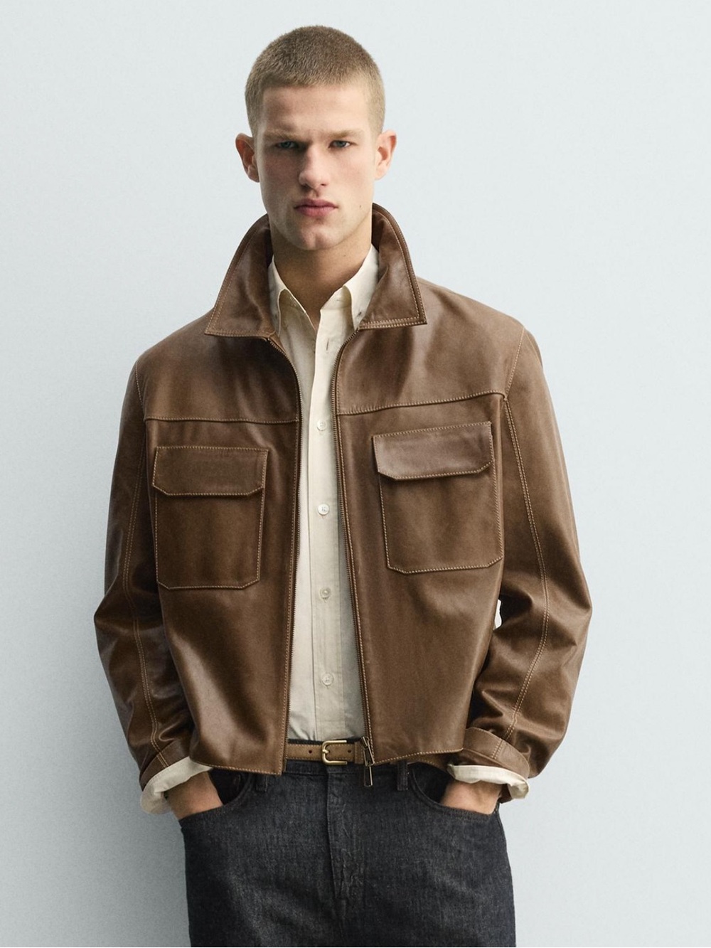 Men's Brown Leather Jacket